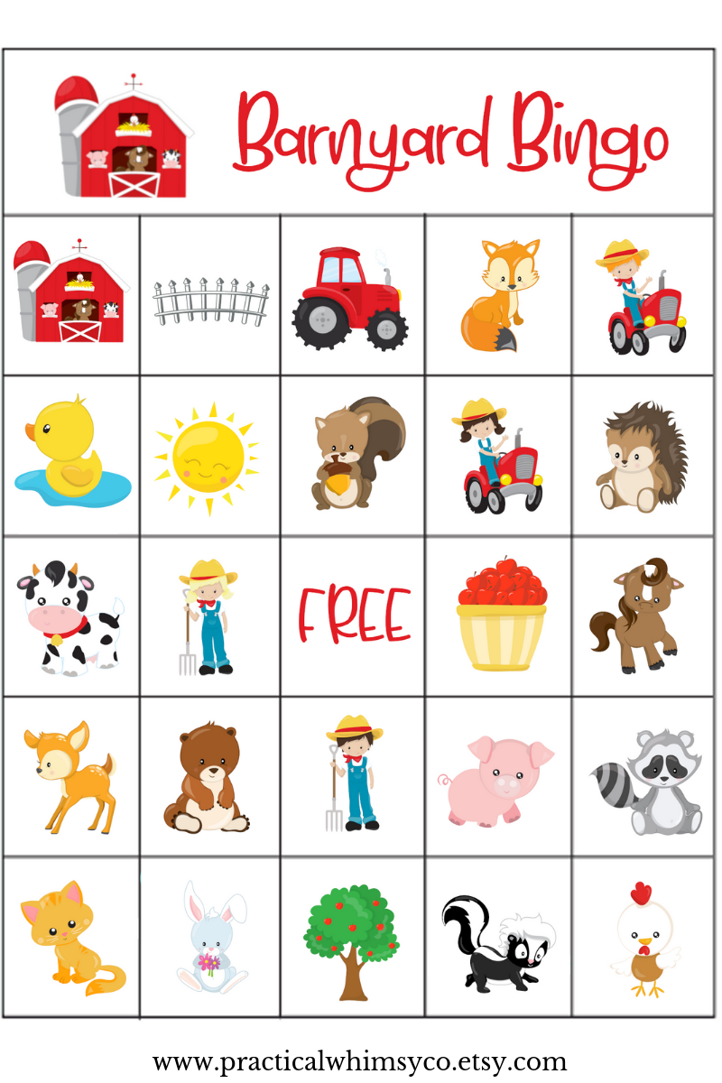 Farm Bingo Free Printable