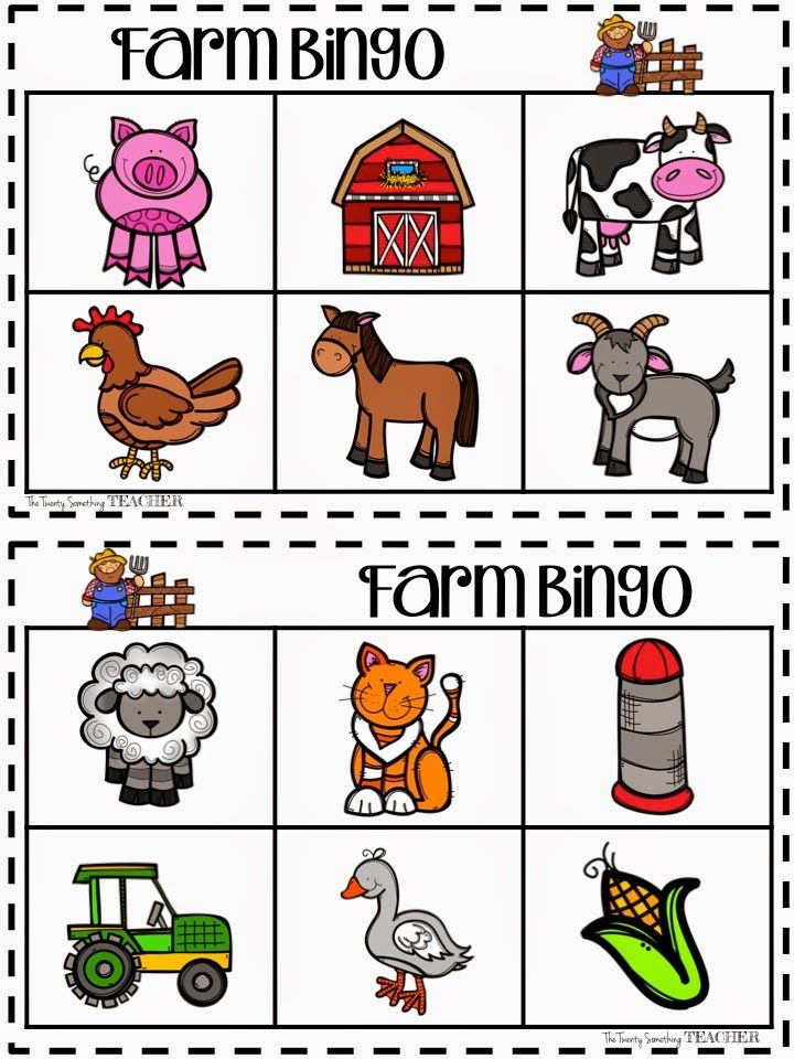 Farm BINGO Farm Animals Preschool Farm Theme Preschool 