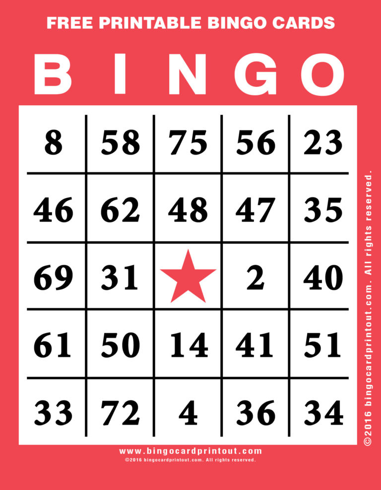 Free Printable Bingo Cards BingoCardPrintout