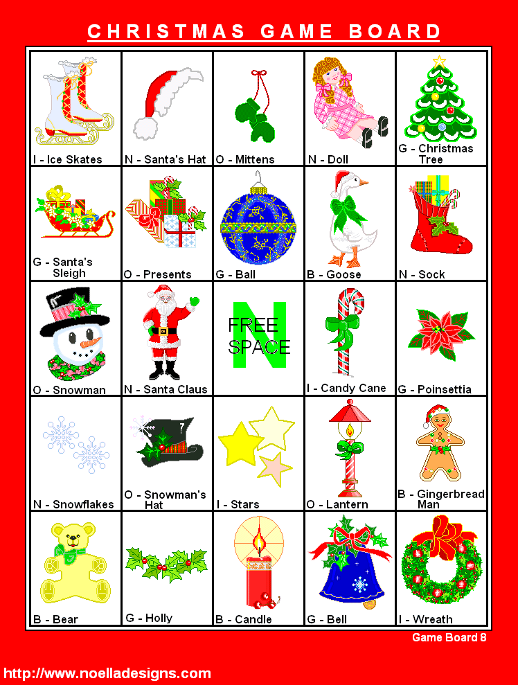 FREE Printable Christmas Bingo Christmas Games At Noella 