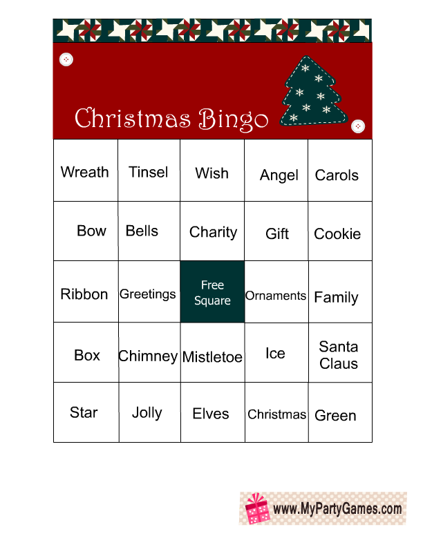 Free Printable Christmas Word Bingo Game