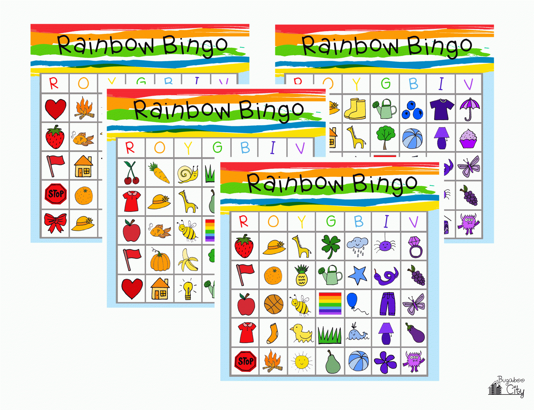 Free Printable Rainbow BINGO Rainbow Bingo Rainbow 