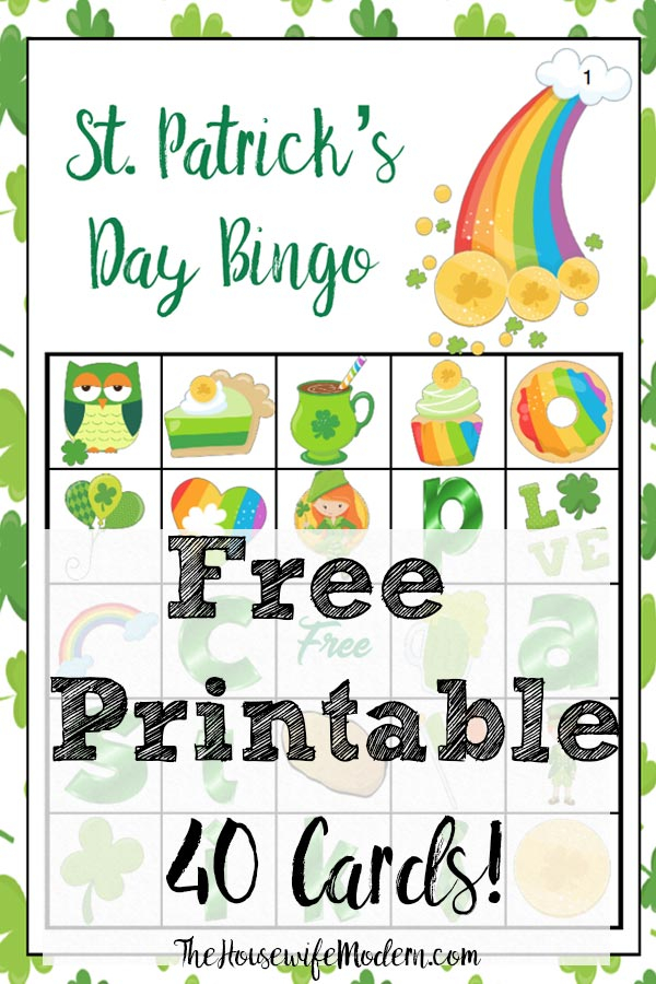 Free Printable St Patrick s Day Bingo 40 Cards