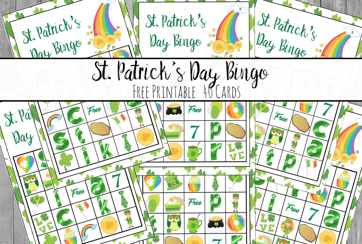 Free Printable St Patrick S Day Bingo 40 Cards Free Printable St Patrick s Day Bingo 40 Cards