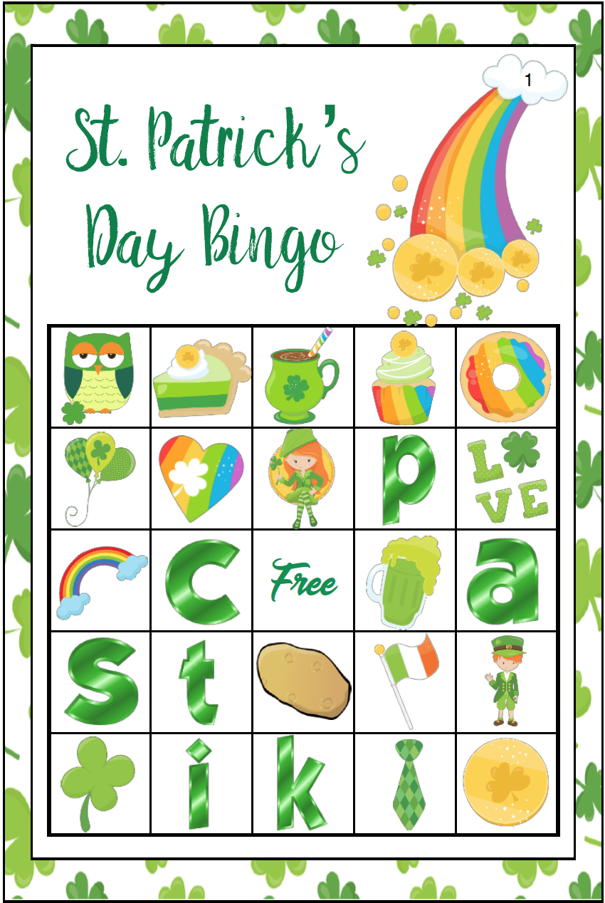 Free Printable St Patrick s Day Bingo 40 Cards