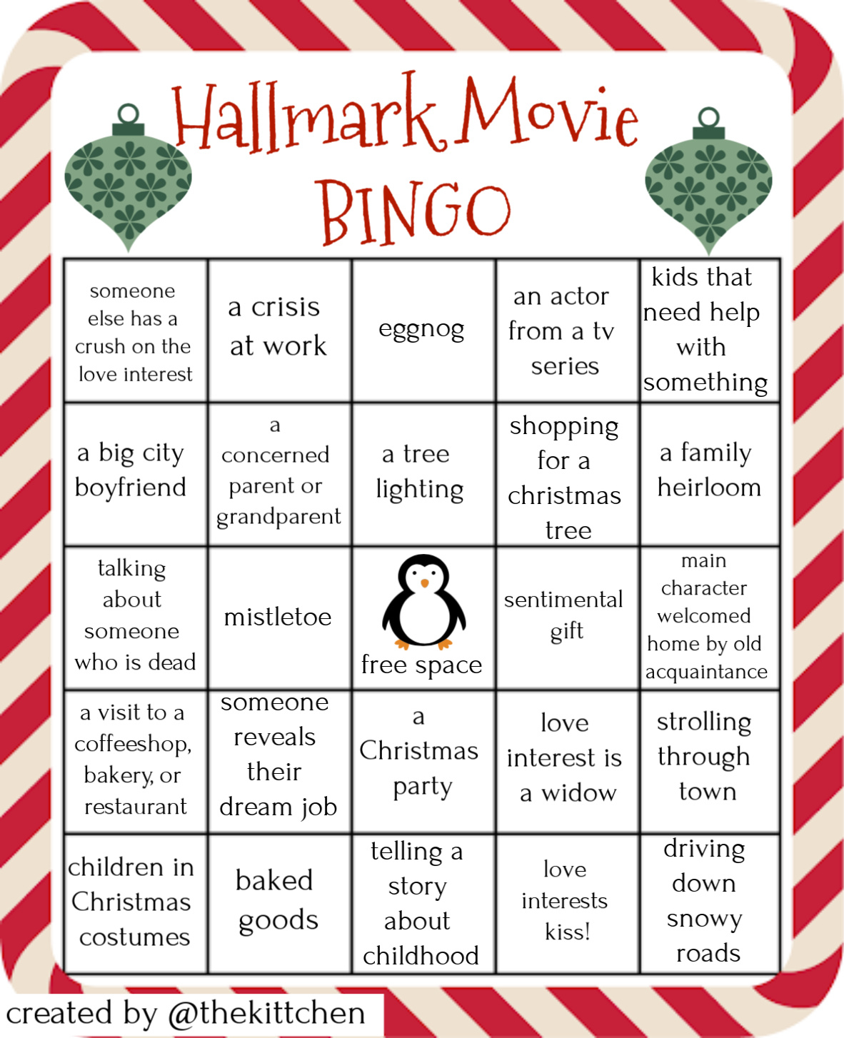 Hallmark Movie Bingo Cheesy Christmas Movie Bingo