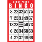 Large Print Bingo Cards For Seniors Printable Printable
