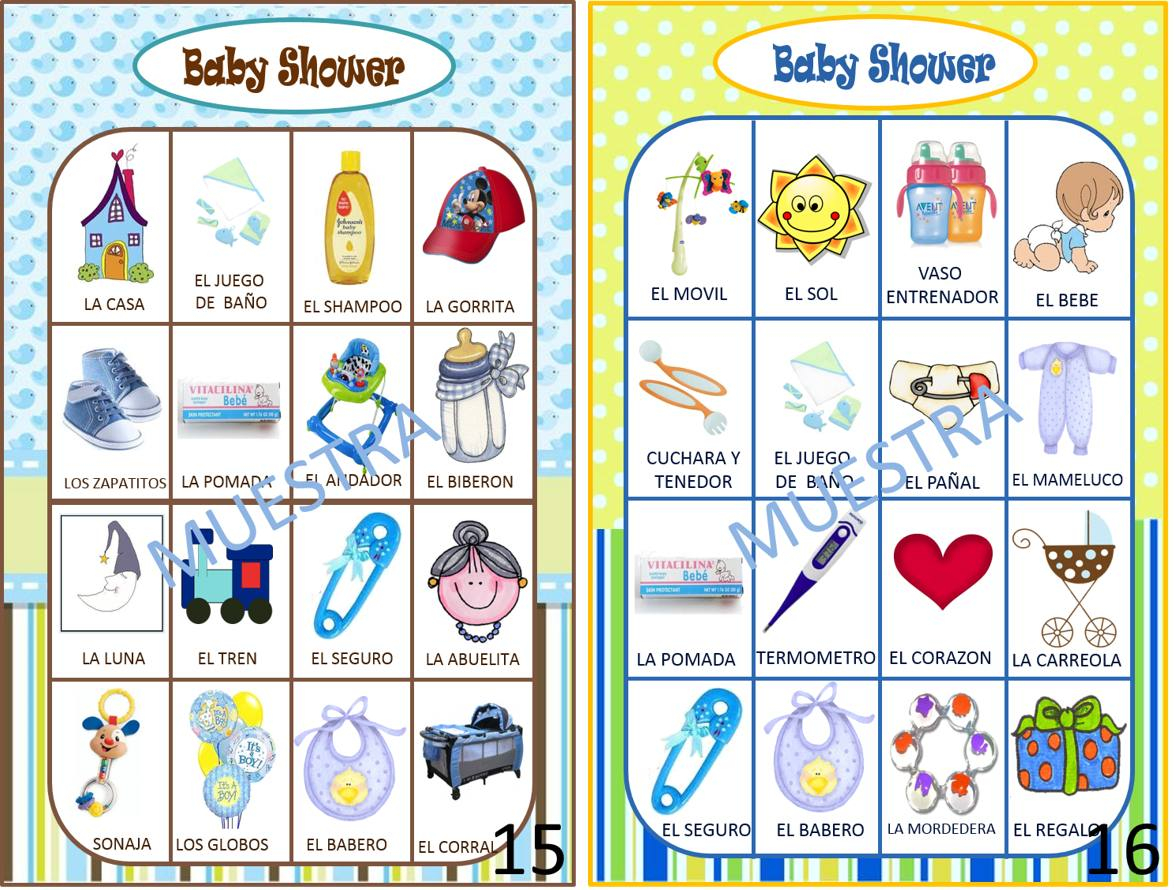 Loteria Baby Shower 80 Cartas Imprimible 120 00 En 