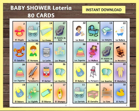 Loteria De Baby Shower Para Imprimir Pdf Donkeytime