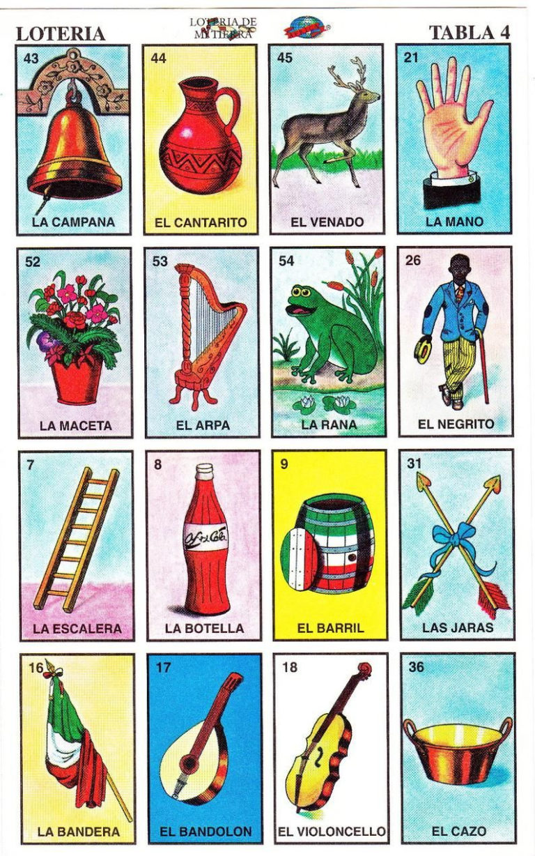 Mexican Loteria Cards The Complete Set Of 10 Tablas