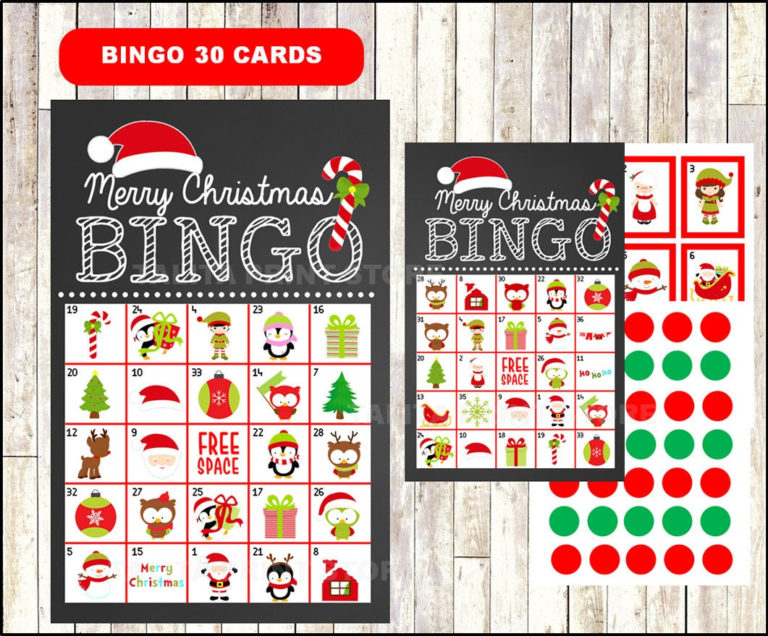 Printable 20 Christmas Bingo Cards Printable Christmas