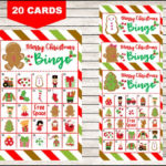 Printable 20 Christmas Bingo Cards Printable Christmas Bingo