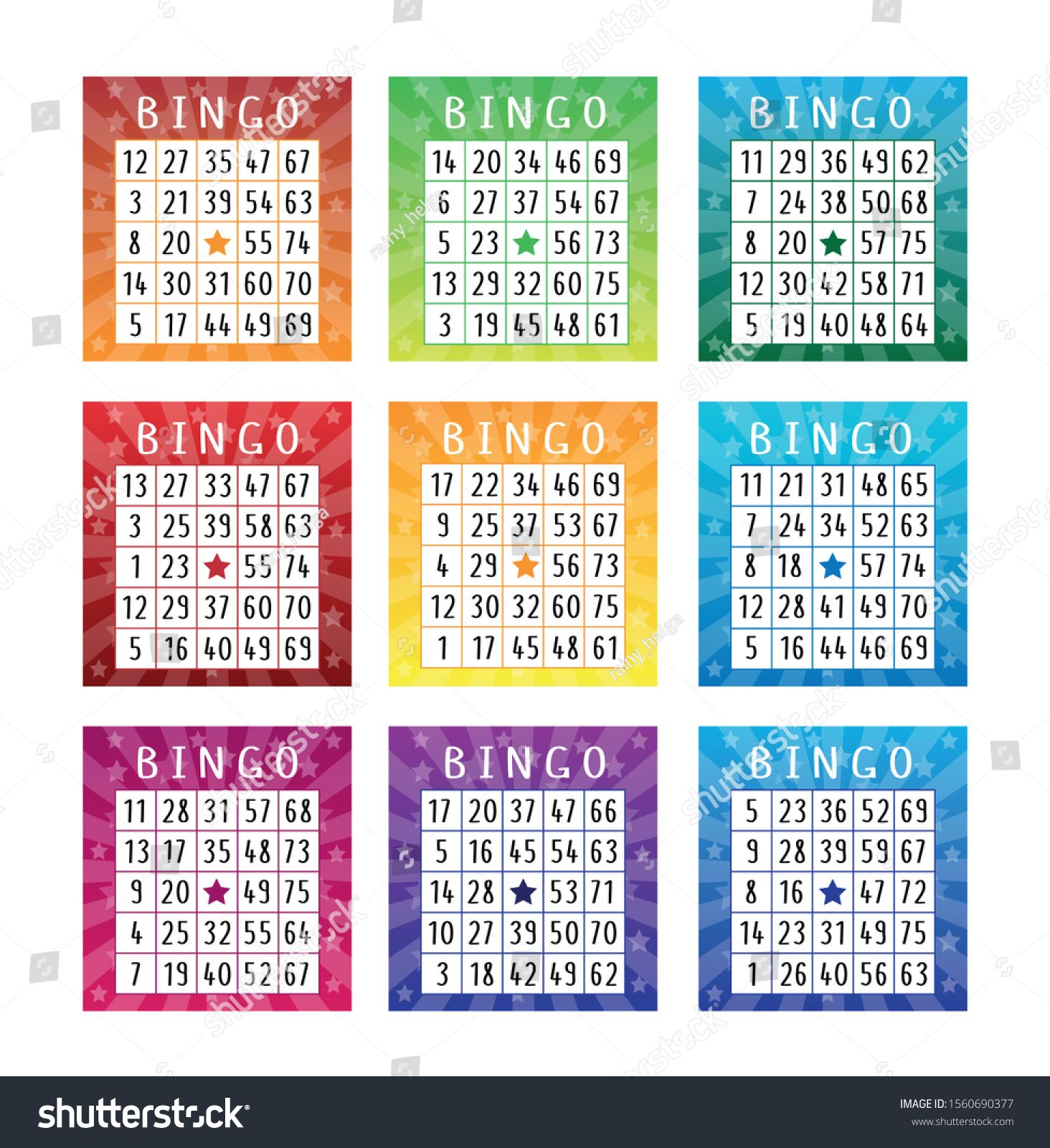 Set Of American Bingo Tickets For Party Bingo Tickets 