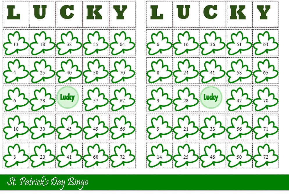 St Patrick S Day Bingo Card Generator Bingo Valentine St Patrick s Day Bingo Card Generator Bingo Valentine