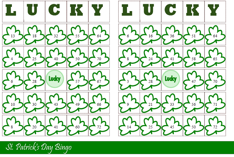 St Patrick s Day Bingo Card Generator Bingo Valentine 