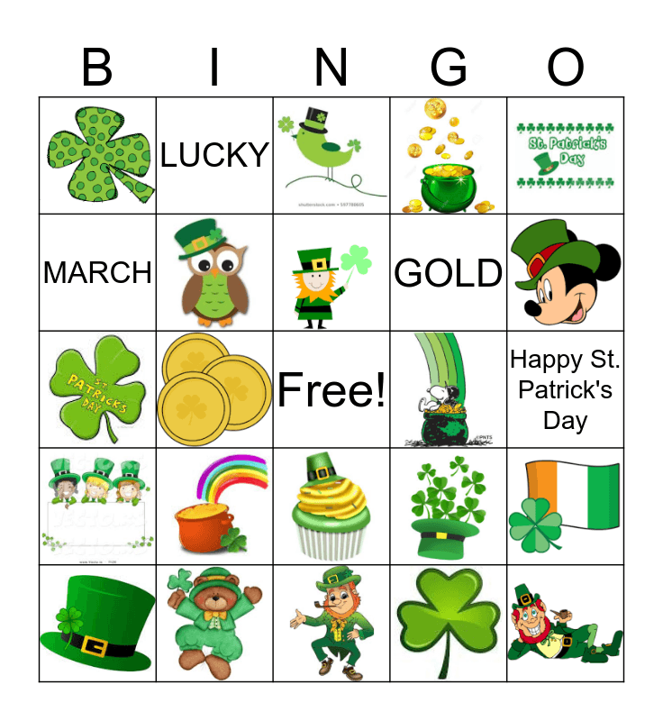 St Patrick s Day BINGO Card