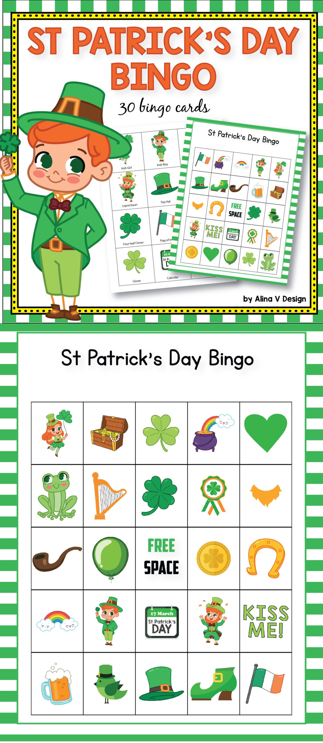 St Patricks Day Bingo Game St Patricks Day Activities For 
