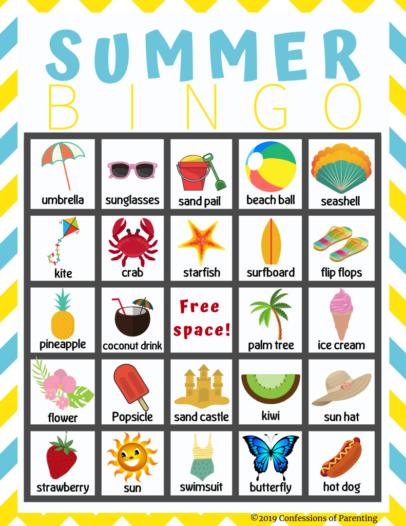 Summer Bingo Free Printable Summer Bingo Bingo For Kids 