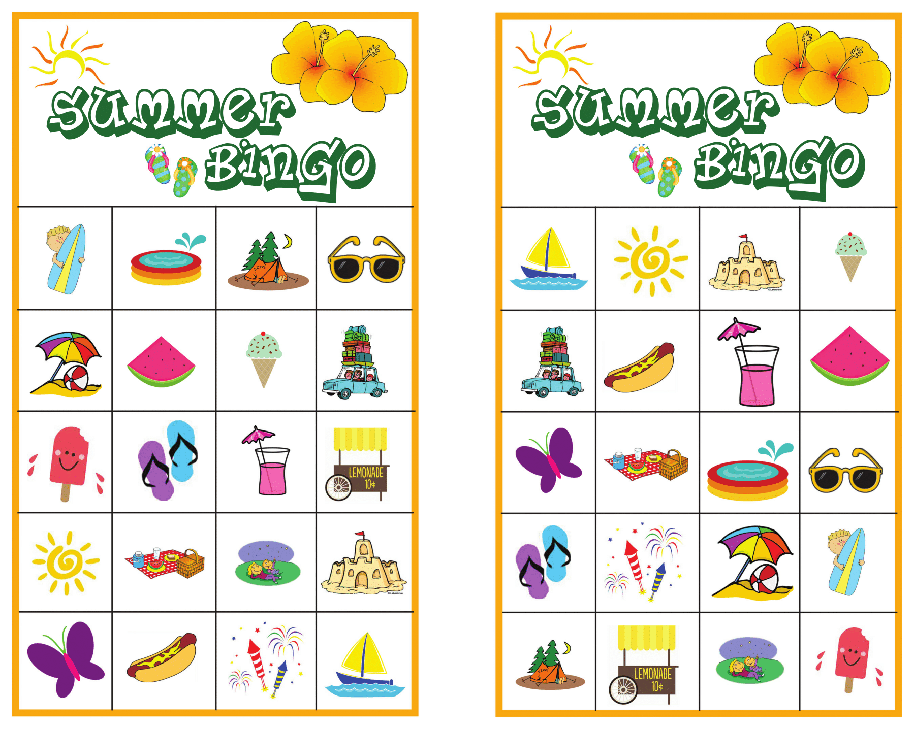 Summer Bingo Game With Free Printables Summer Bingo 