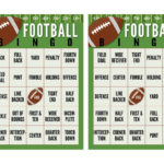 Super Bowl Football Bingo Cards FREE PRINTABLE Bingo