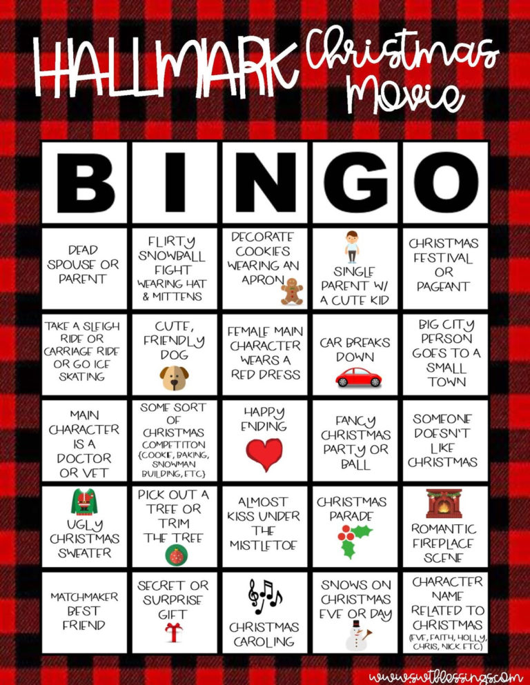 Sweet Blessings Hallmark Christmas Movie Bingo