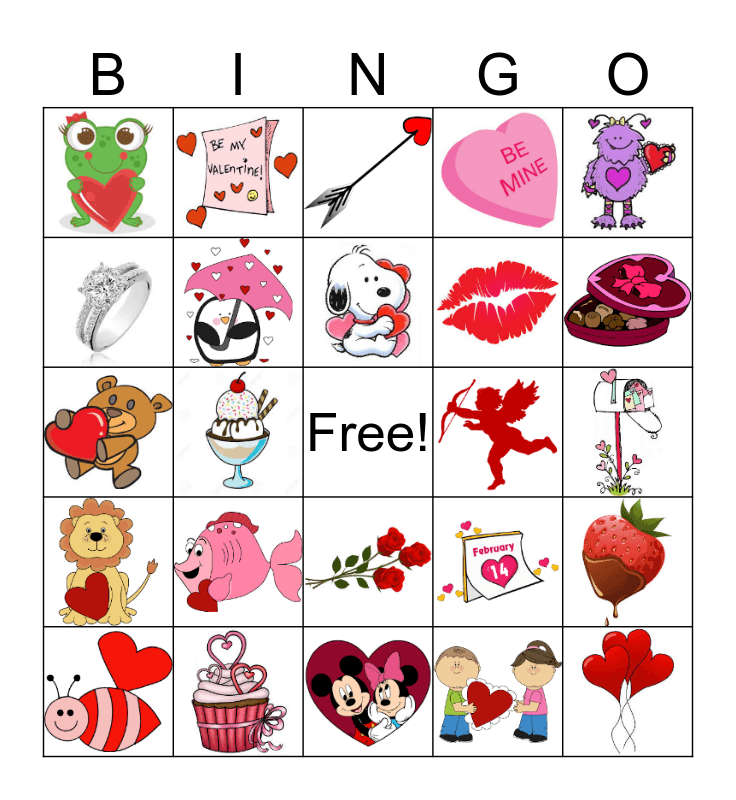 Valentines Day Bingo Card Valentines Day Bingo Card
