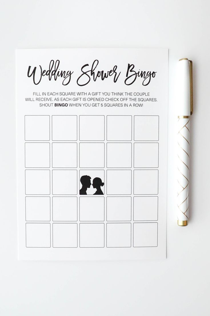 Wedding Shower Bingo Bridal Bingo Printable Bridal 