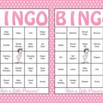 100 Baby Shower Bingo Cards Printable Party Baby Girl