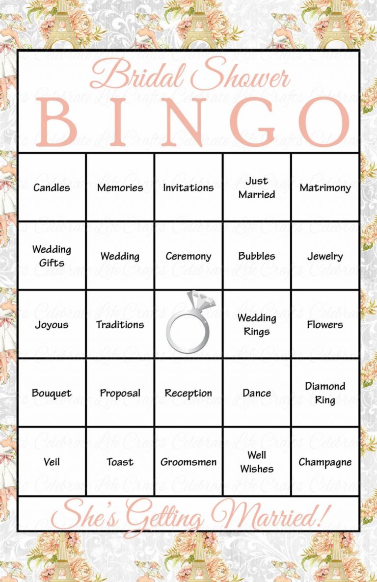 60 Bridal Bingo Cards Bridal Shower Bingo Game Prefilled