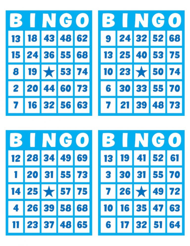 Bingo Cards 1000 Cards 4 Per Page Immediate Pdf Download