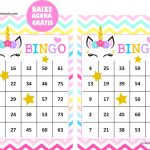 Bingo Unic rnio Para Imprimir Convite Unicornio