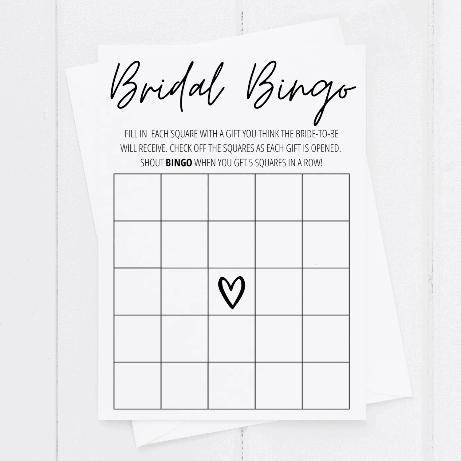 Bridal Shower Bingo Free Printable Modern MOH