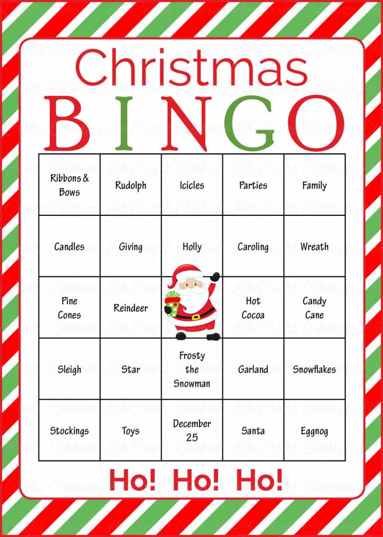 Christmas Bingo Cards Printable Download Prefilled