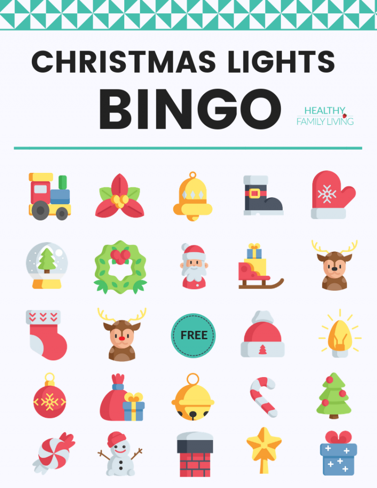 Christmas Lights Bingo Game FREE Printable Healthy