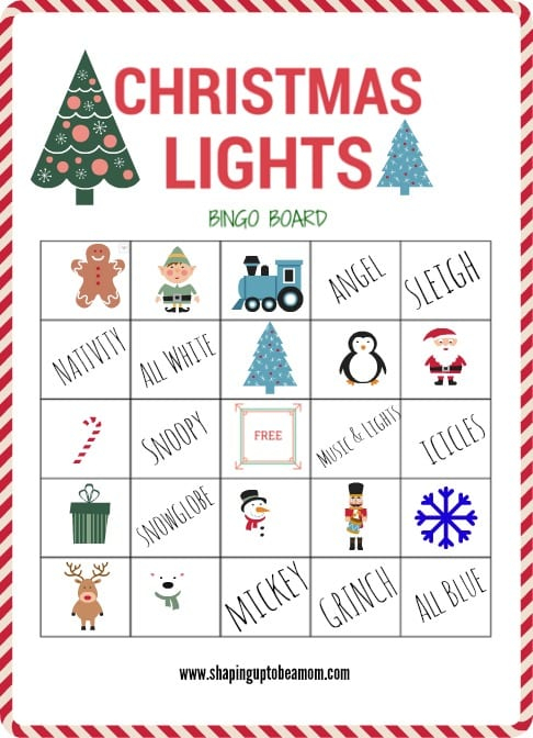 Christmas Lights Bingo Game Printable Shaping Up To Be A Mom