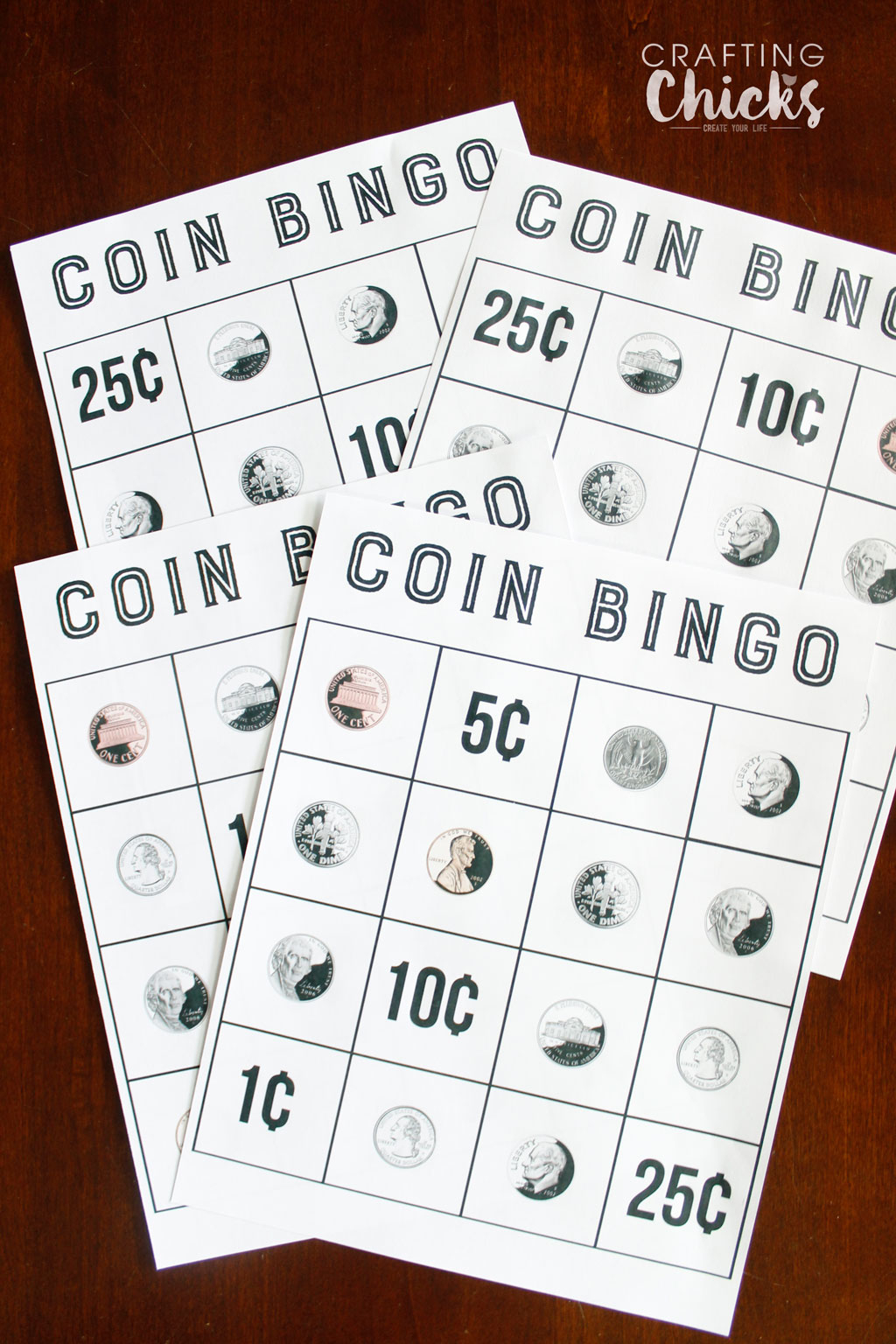 Coin Bingo Free Printable The Crafting Chicks