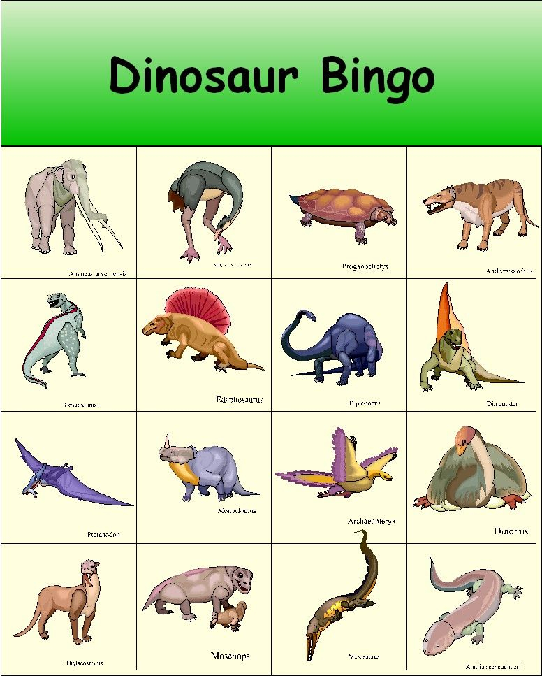 Customize Your Free Printable Dinosaur Bingo 1 Dinosaur 