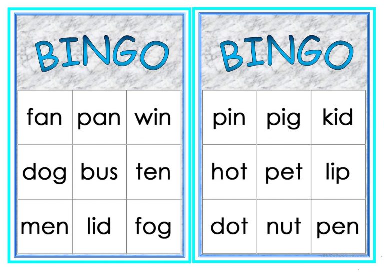 Cvc Words Bingo Worksheet Free ESL Printable Worksheets