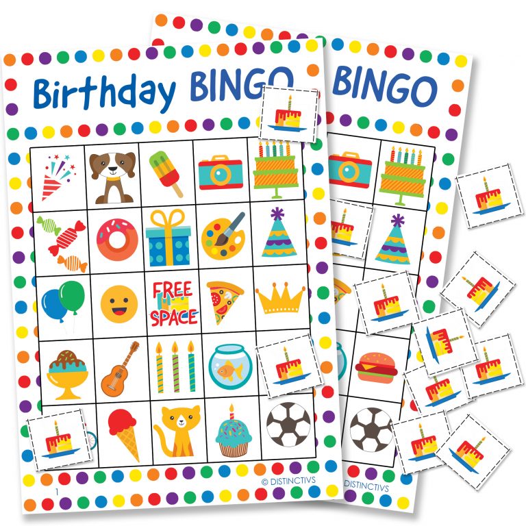 Distinctivs Birthday Bingo Game For Kids 24 Players