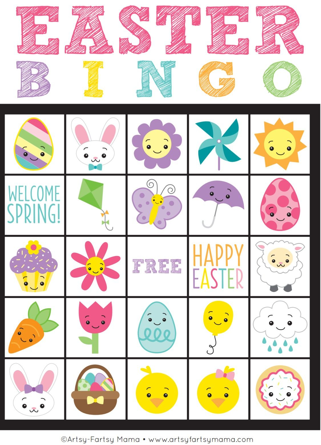 EASTER BINGO Card Easter Bingo Cards Bingo Cards 