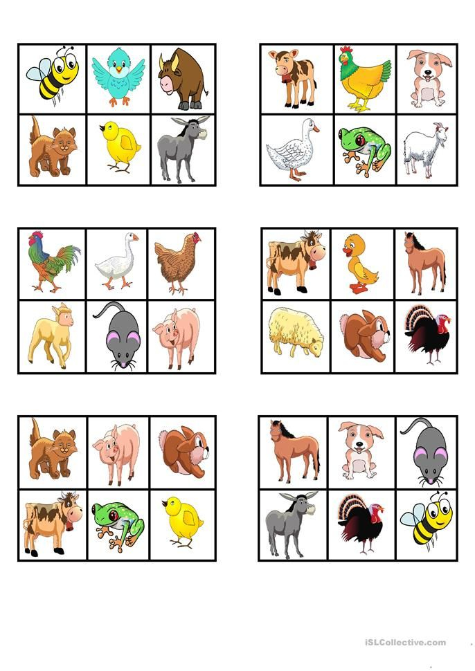 FARM ANIMALS Bingo English ESL Worksheets En 2020
