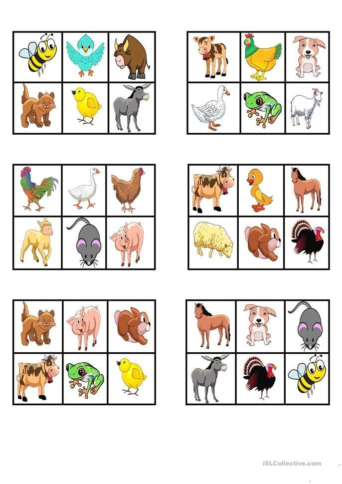 FARM ANIMALS Bingo English ESL Worksheets En 2020 