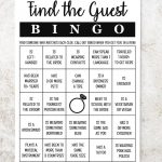 Find The Guest Bingo Bridal Bingo Bridal Shower Game