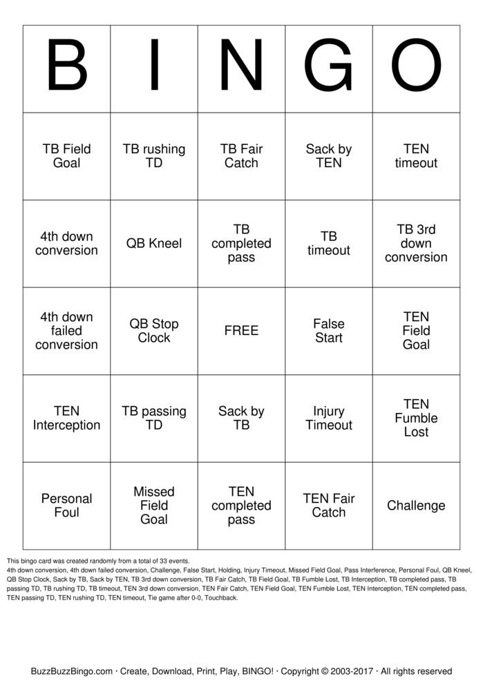 Football Bingo Cards To Download Print And Customize 