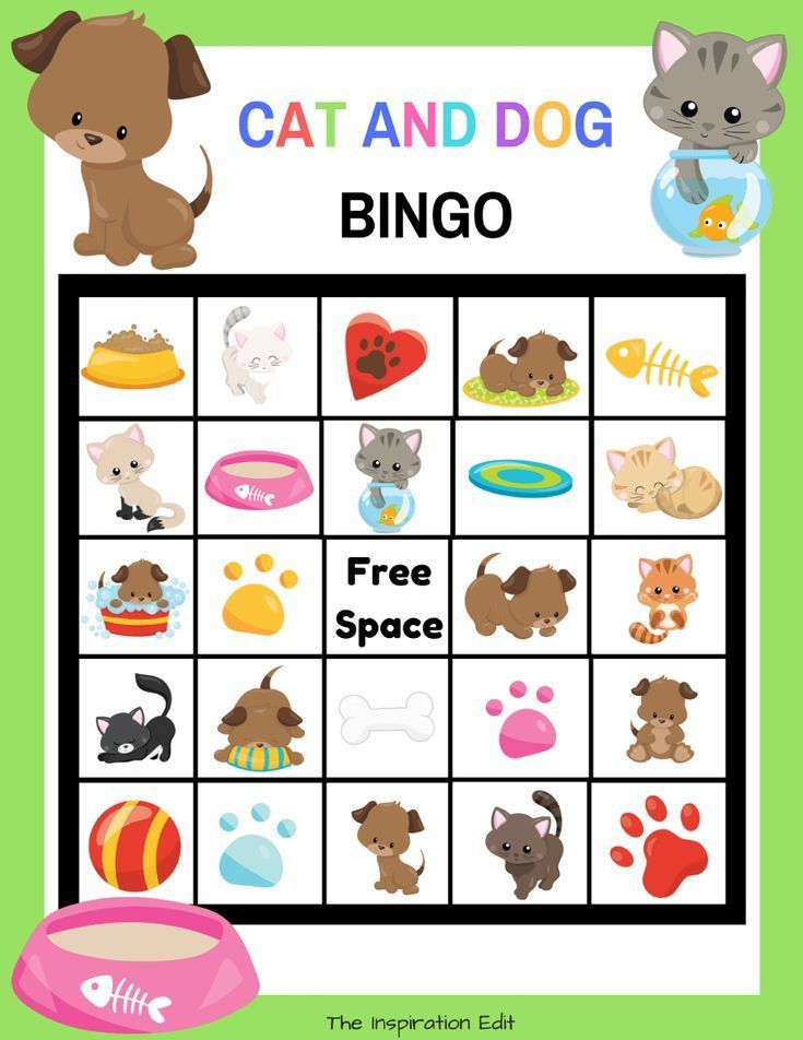 Free Cat And Dog Bingo Kids Game Bingo For Kids Bingo 