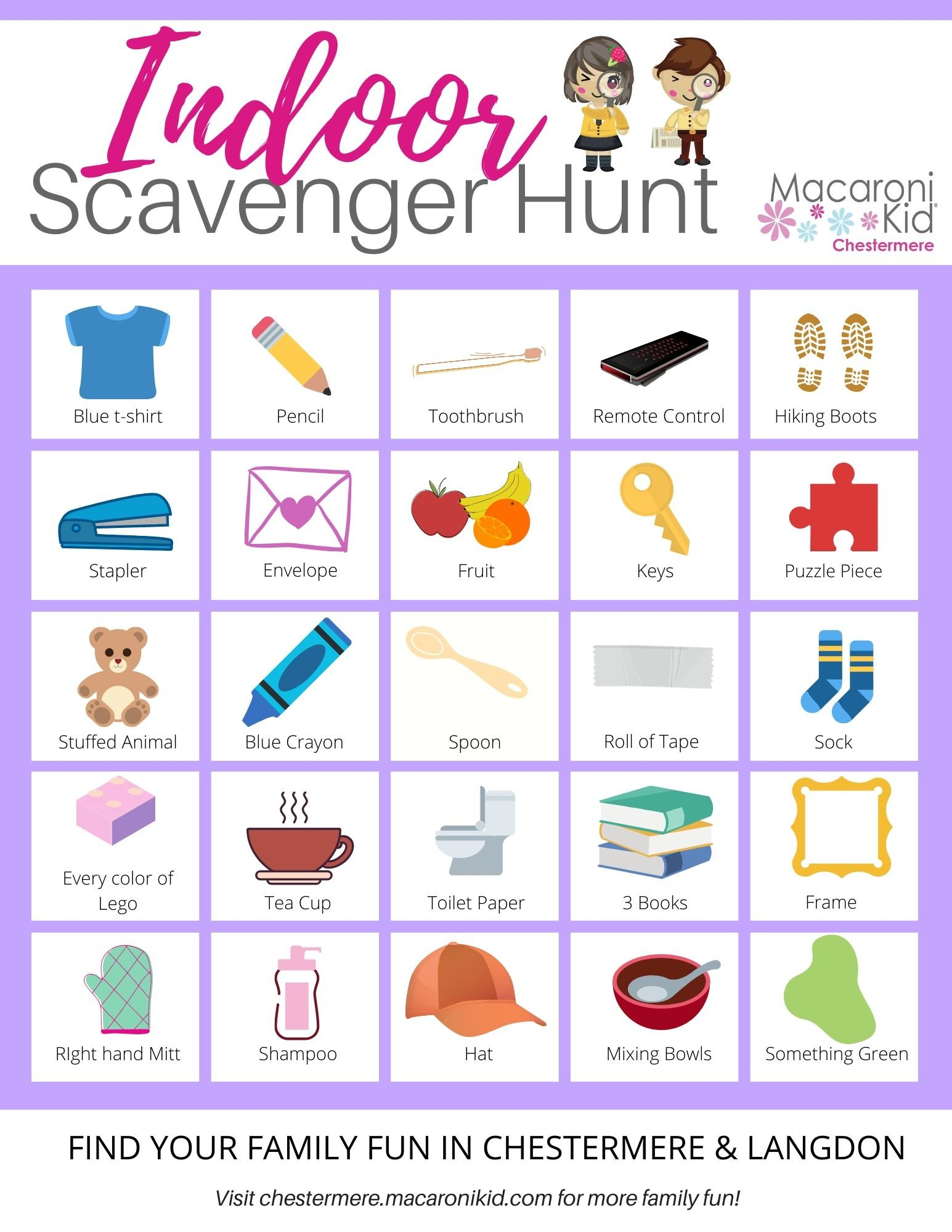 FREE I Spy Bingo And Scavenger Hunt Printables 