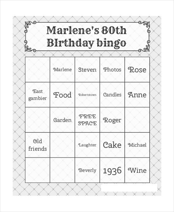Free Printable Bingo Card 7 Free PDF Documents Download 