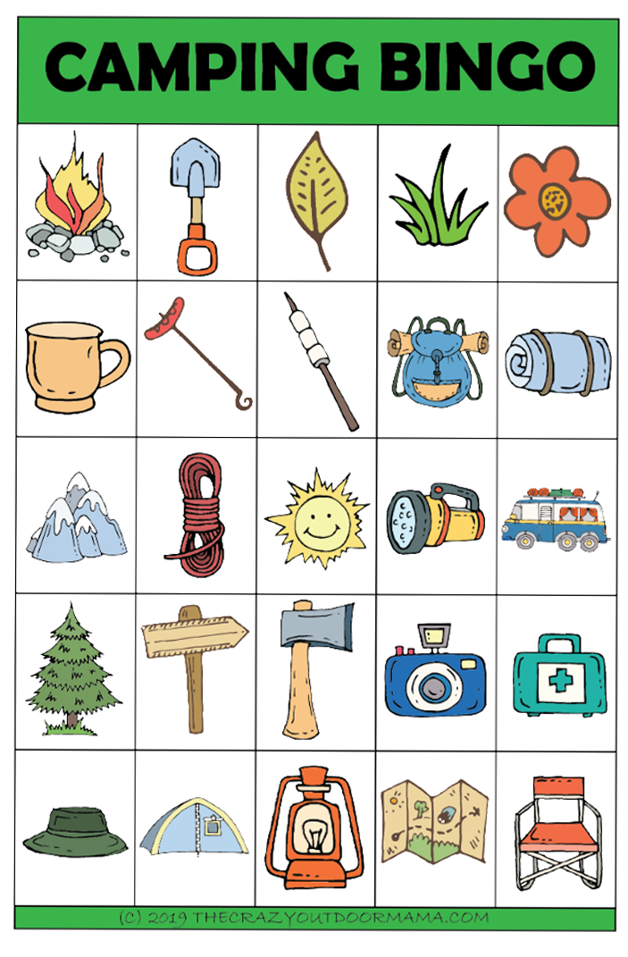 Free Printable Camping Bingo Cards A Fun Camping Party