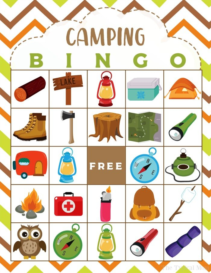 Free Printable Camping Bingo Game The Typical Mom
