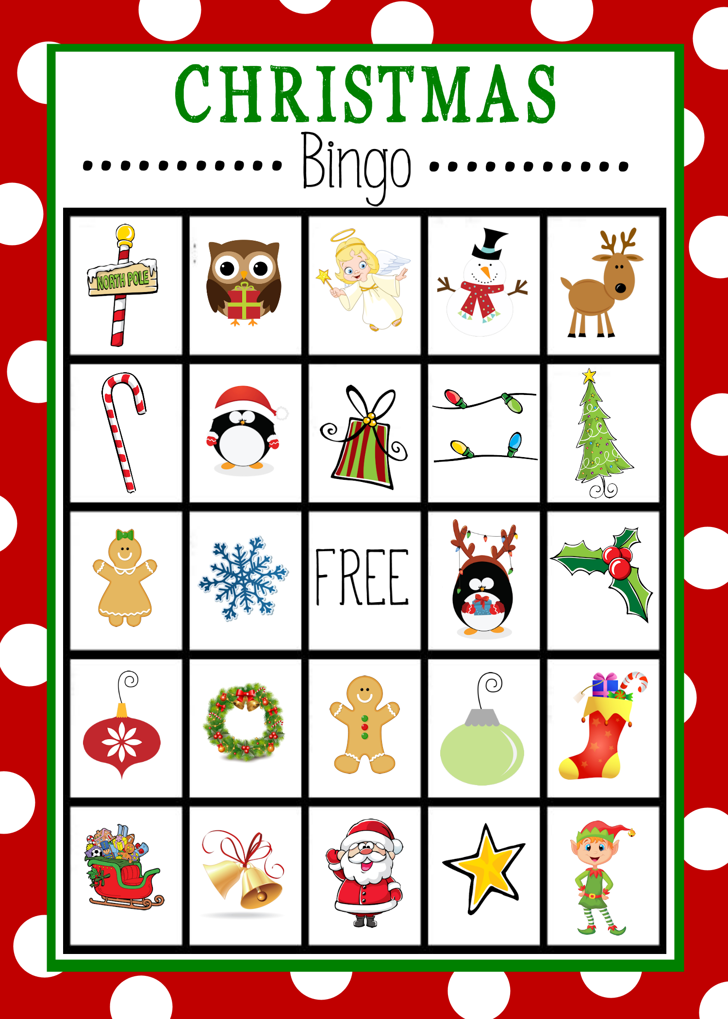Free Printable Christmas Bingo ClipArt Best ClipArt Best